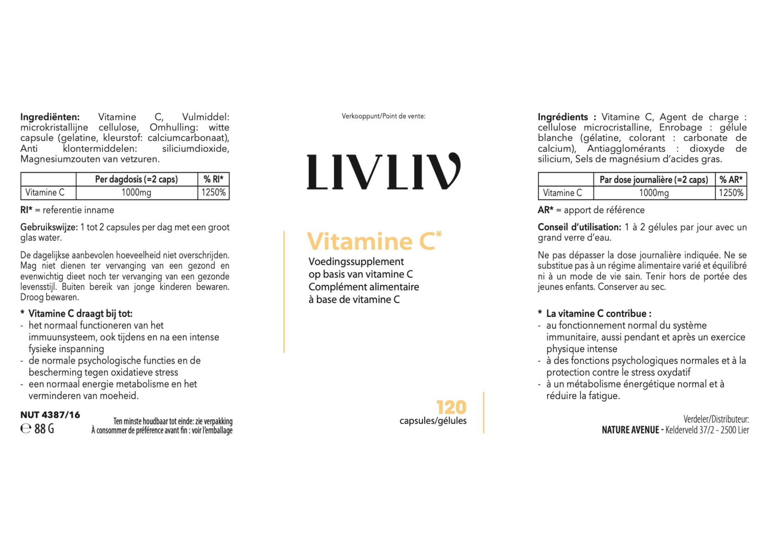 LIVLIV Vitamine C 120 capsules